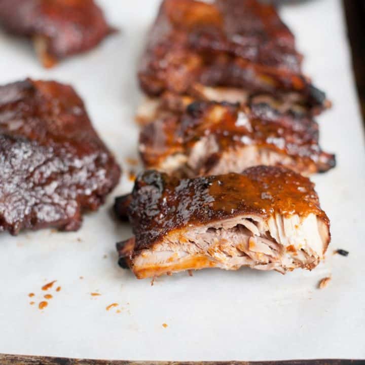 Slow Cooker Barbecue Ribs on a white background