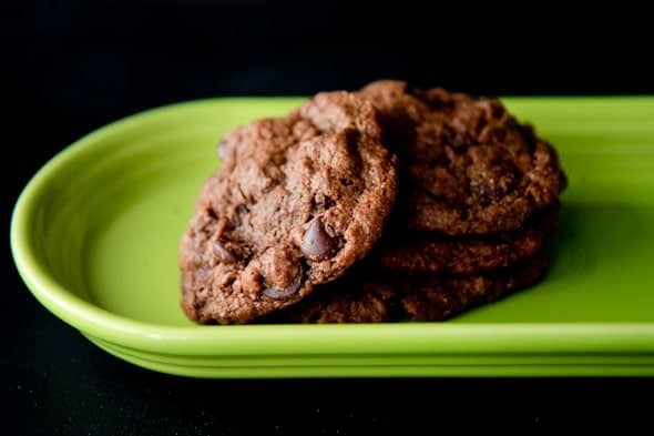 flourless double chocolate nut butter cookies