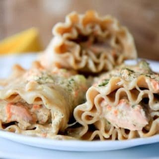 Salmon Parmesan Lasagna Roll-Ups