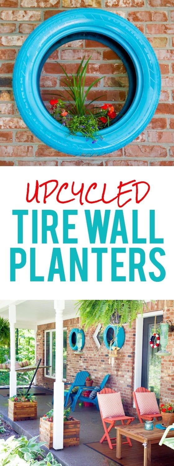 Upcycled Tire Wall Planters