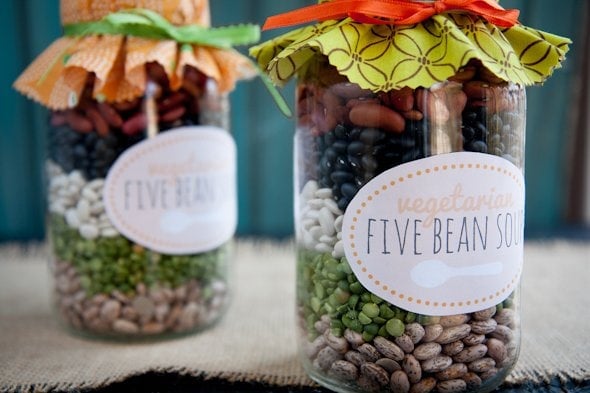 Edible Gift In A Jar: Vegetarian Five Bean Soup Mix - Tried and Tasty