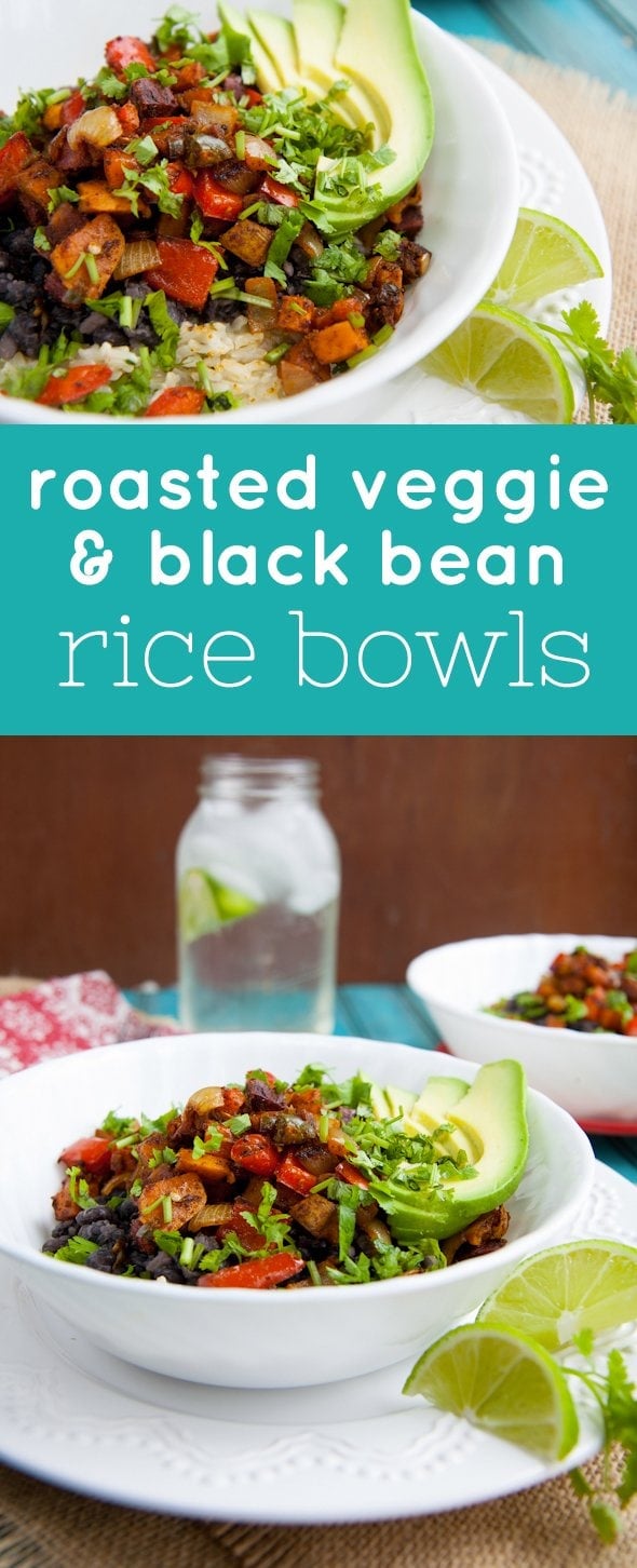 Roasted Veggie & Black Bean Rice Bowls