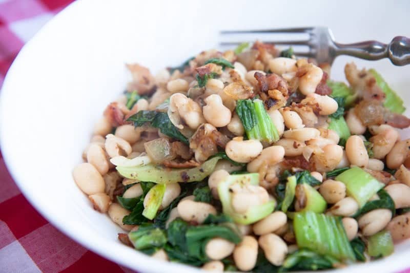 bacon beans and greens