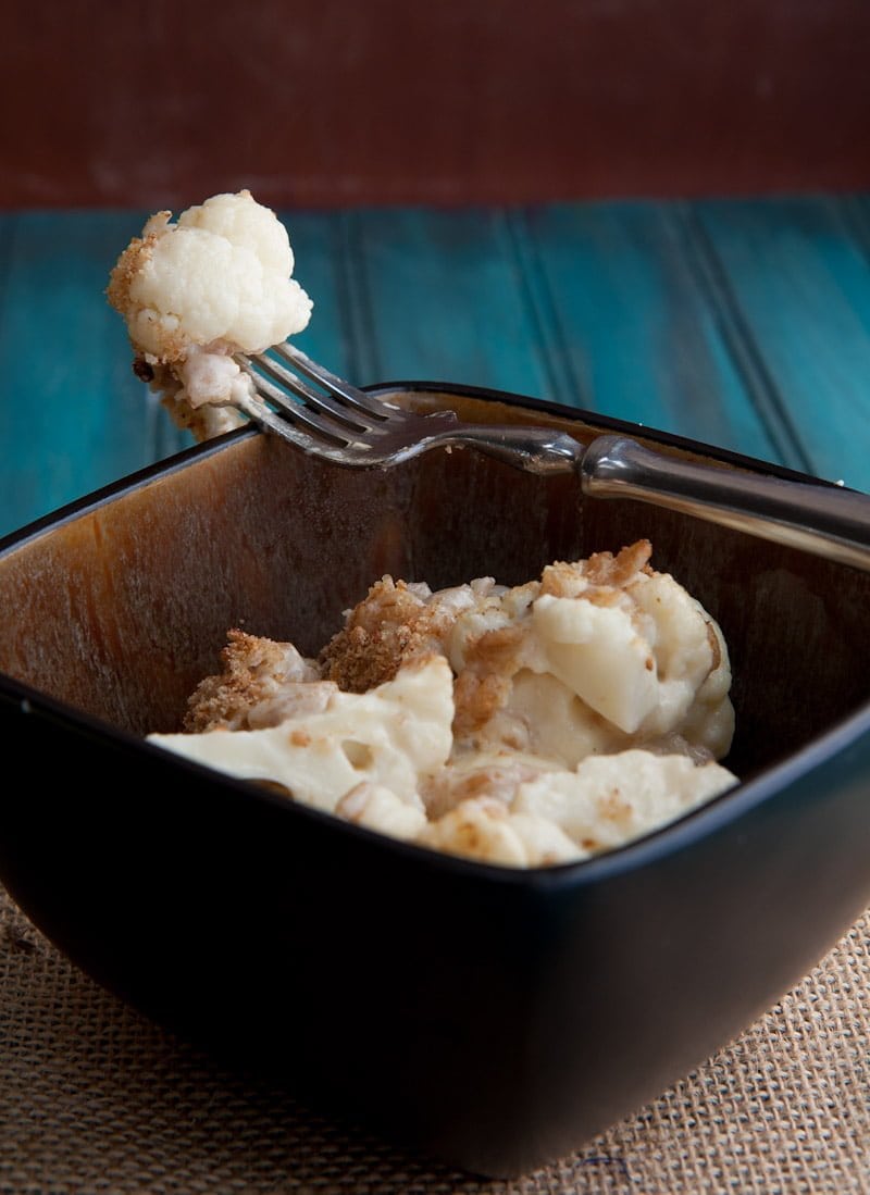 cheesy cauliflower and farro bake