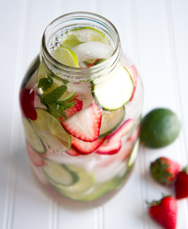 strawberry lime infused water