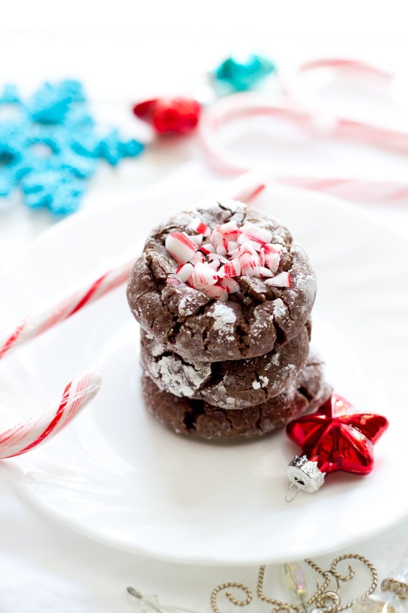 Gooey Chocolate Candy Cane Butter Cookies