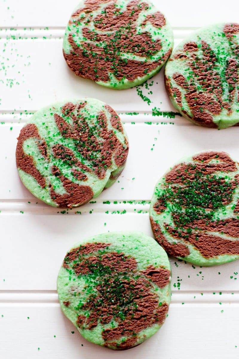 Mint Chocolate Marble Cookies