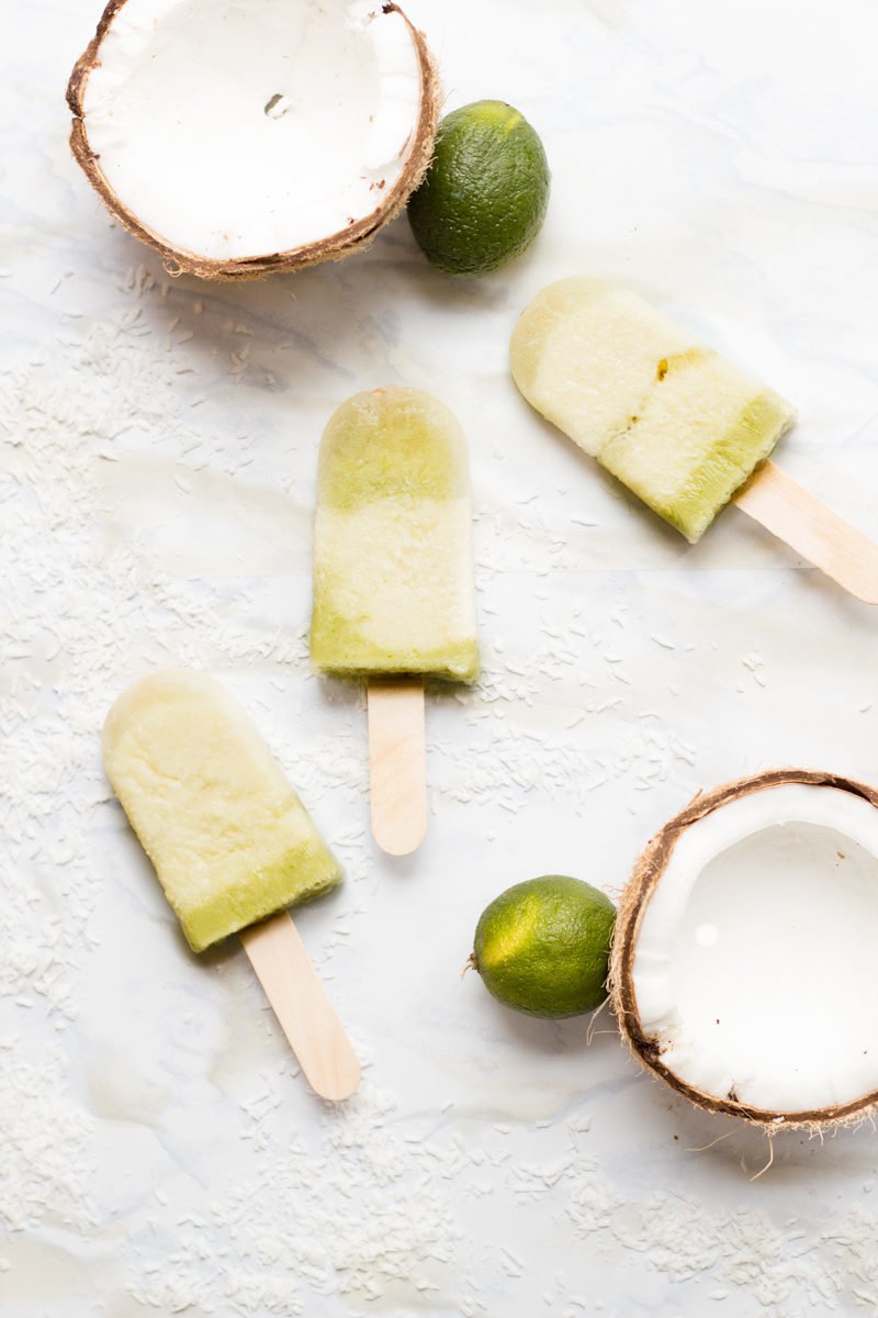 Lime and Pina Colada Popsicles