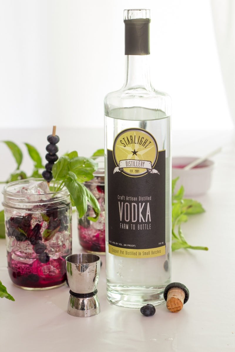 Blueberry Basil Vodka Tonic