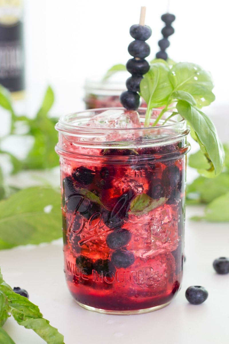 Blueberry Basil Vodka Tonic