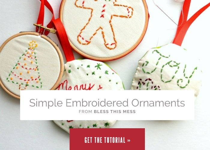 Simple Embroidered Ornaments from Bless This Mess