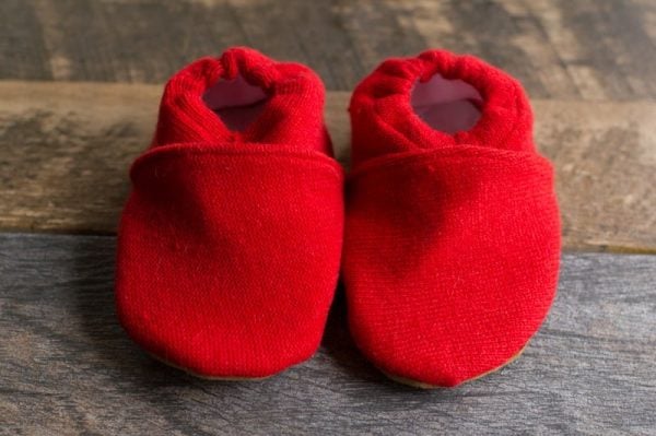 Easy Upcycled Sweater Baby Booties