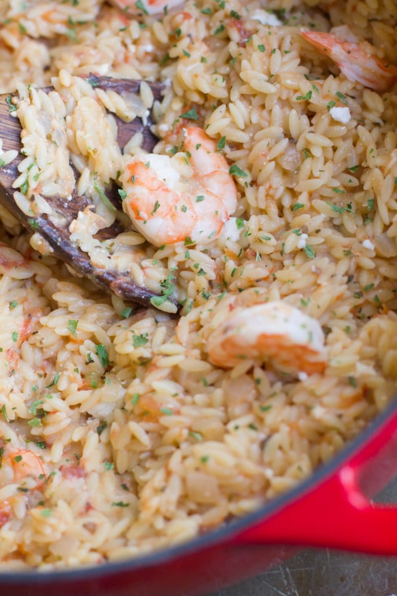 One Pot Lemon Orzo with Shrimp