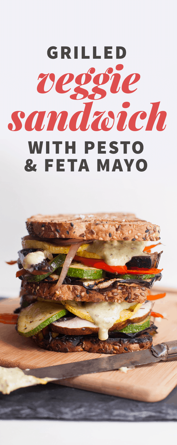 Grilled Veggie Sandwich with Pesto-Feta Mayo