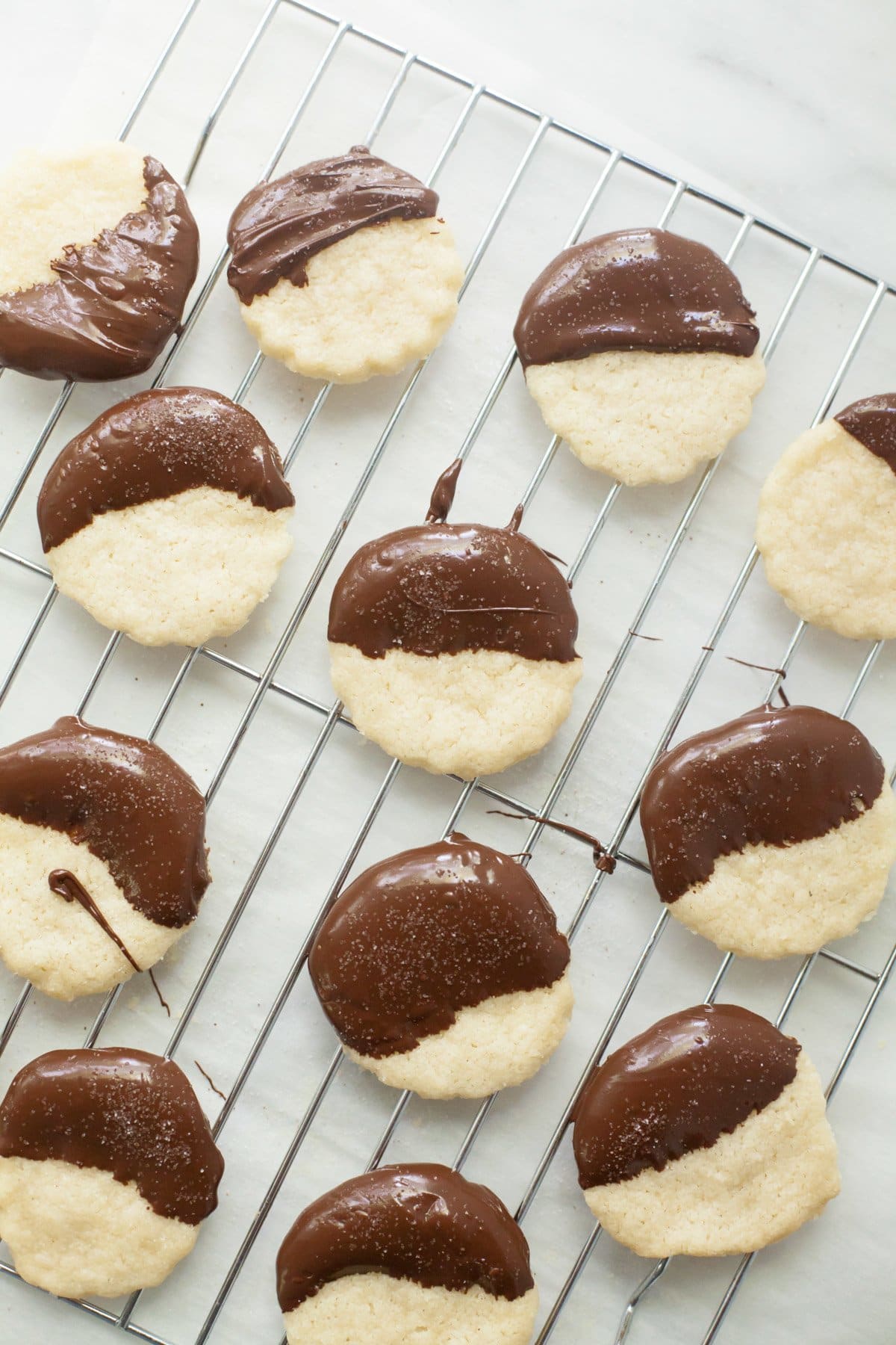 Small Batch Chocolate Dipped Shortbread Cookies