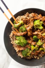Slow Cooker Beef and Broccoli with Quinoa