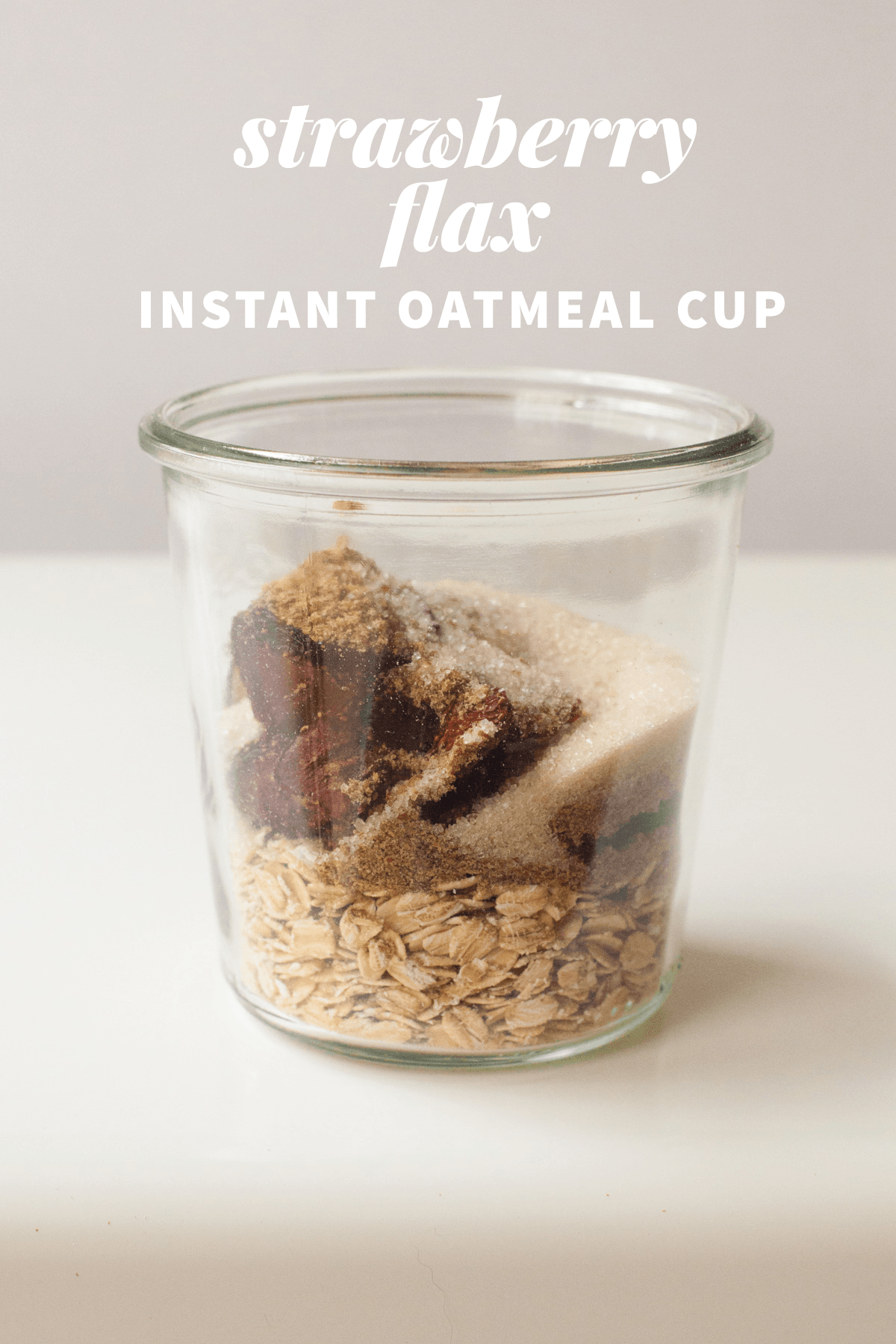 Healthy Instant Oatmeal Cups—Strawberry Flax