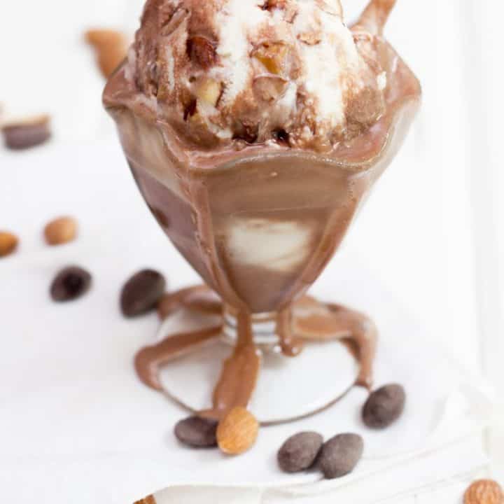 Salted Almond and Dark Chocolate Ice Cream