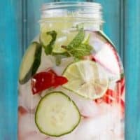 Strawberry, Lime, Cucumber, and Mint Infused Water