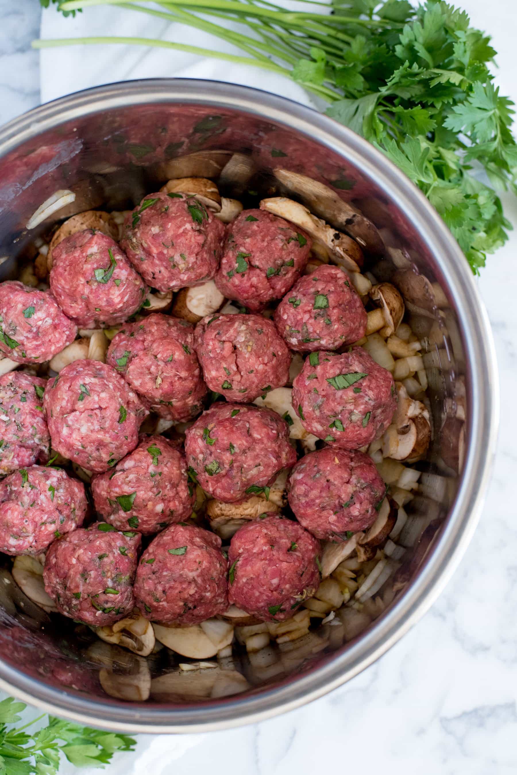 Instant Pot Swedish Meatballs with Mushroom Gravy.