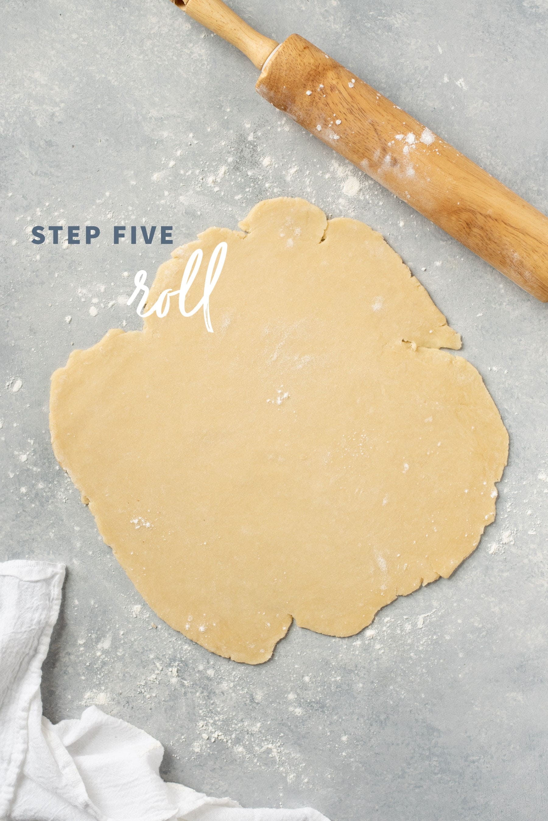 Rolled out circle of perfect pie crust dough
