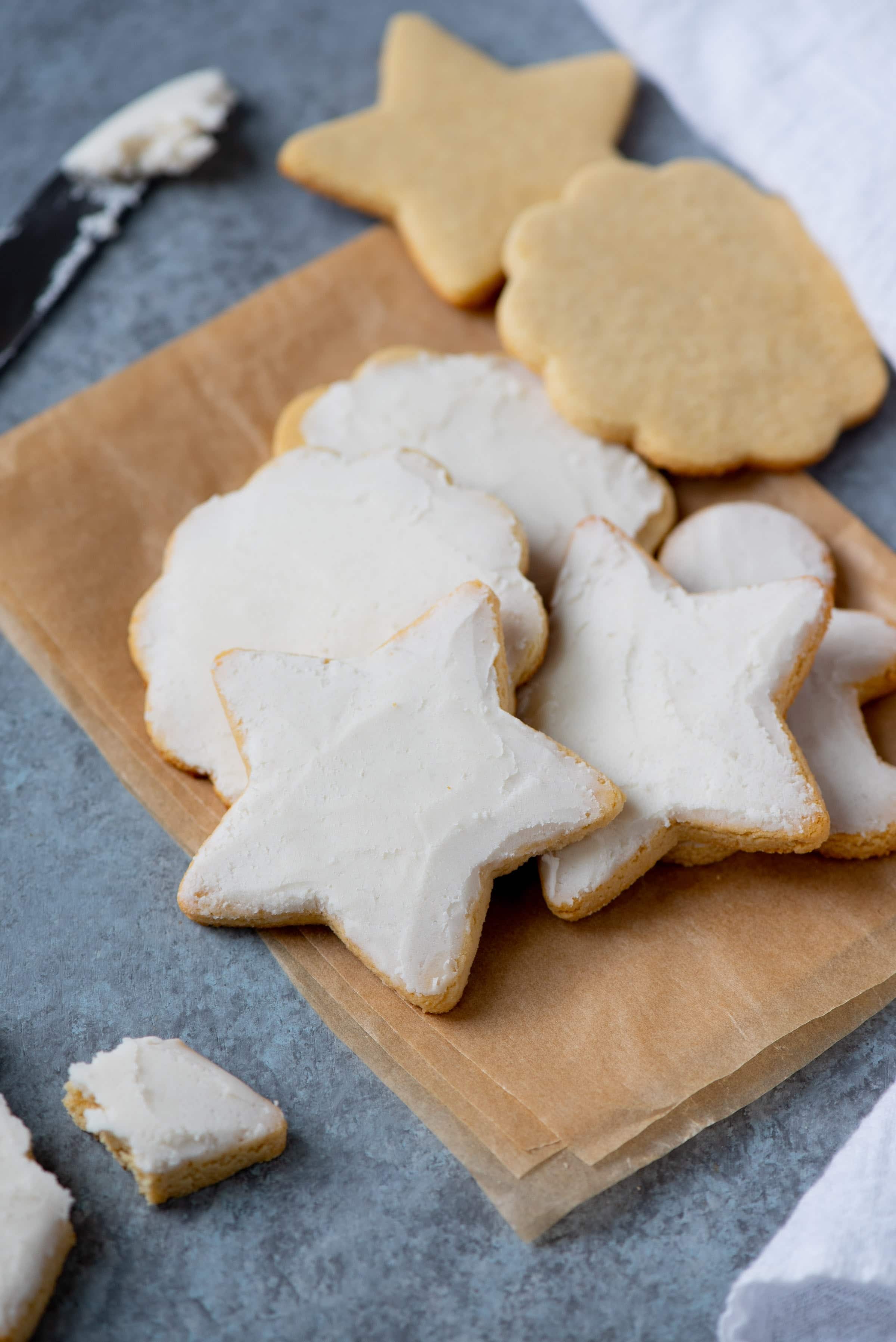 Grain-free paleo sugar cookies with coconut butter frosting