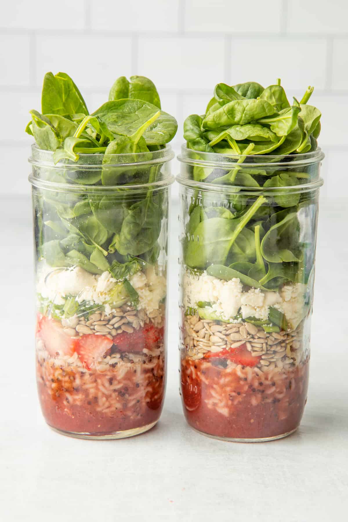 Strawberry Spinach Salad in a Jar
