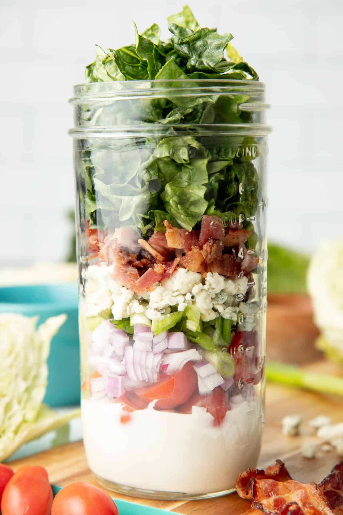 Mason Jar Chopped Wedge Salad