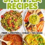 A collage of four split pea recipes with the text overlay "5 Day Split Pea Recipes"