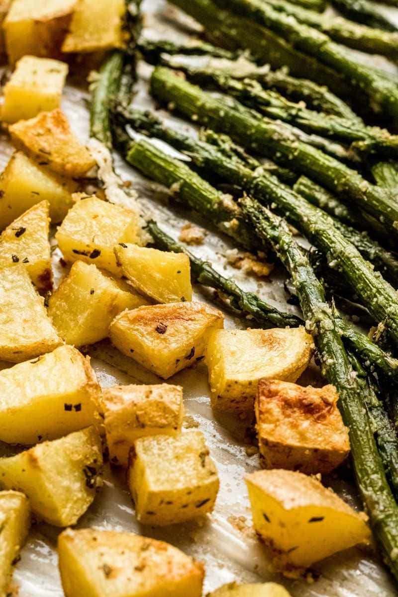 Oven-Roasted Potatoes and Asparagus