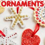 Painted salt dough ornaments with the text overlay "How to Make Salt Dough Ornaments"