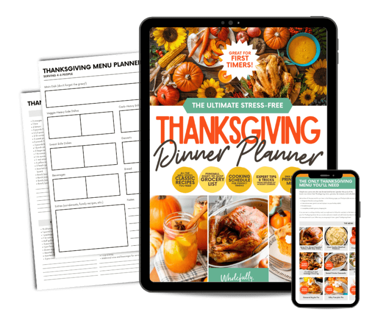 Mockup of how the Thanksgiving Dinner Planner shows up on iPads and mobile devices