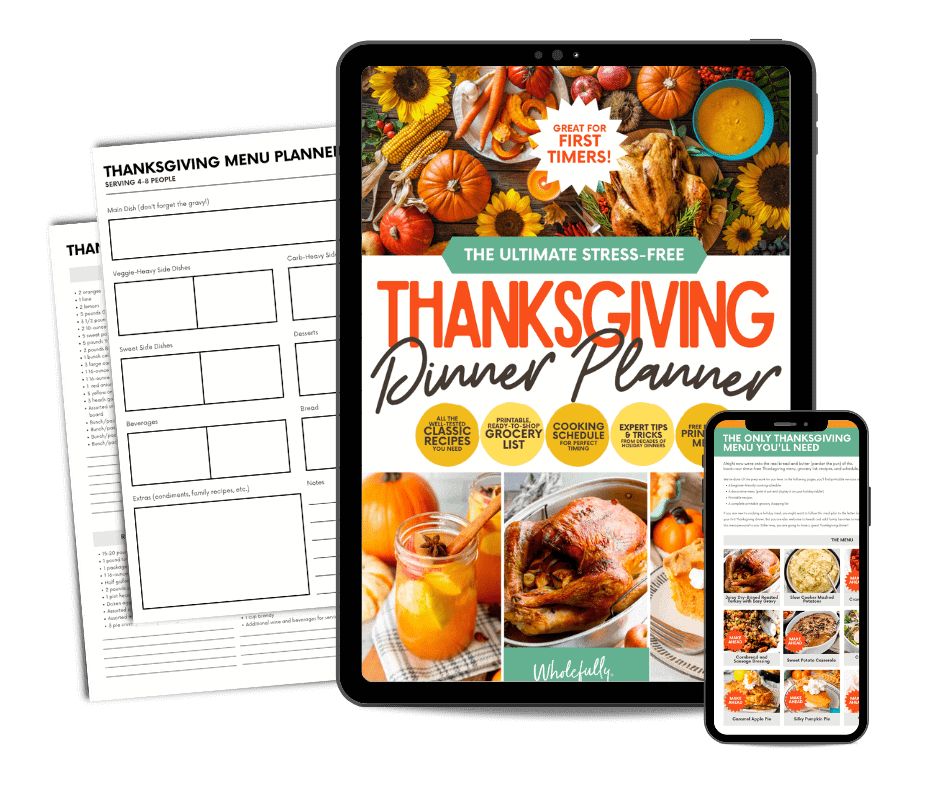 Mockup of how the Thanksgiving Dinner Planner shows up on iPads and mobile devices