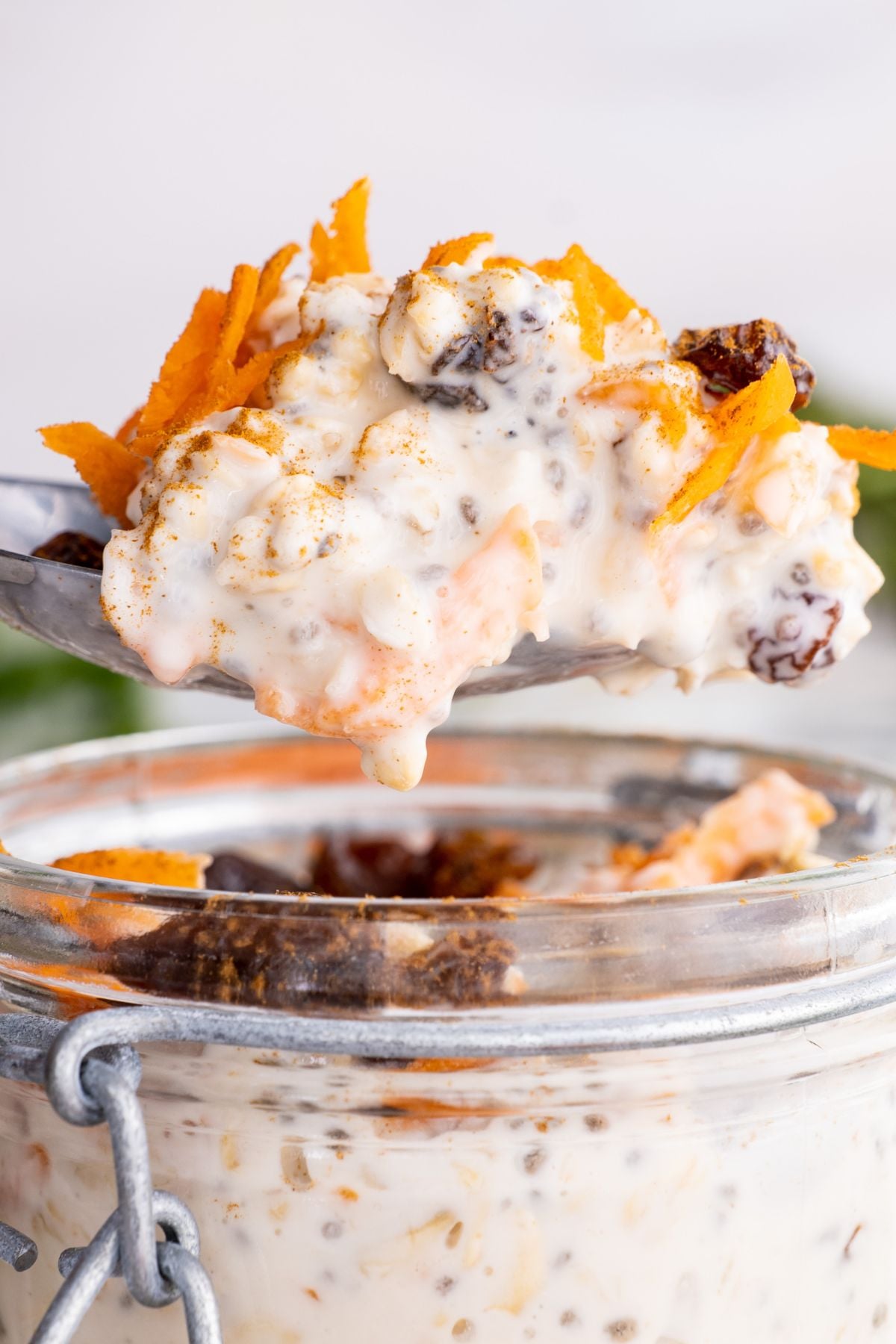 Spoonful of carrot cake overnight oats