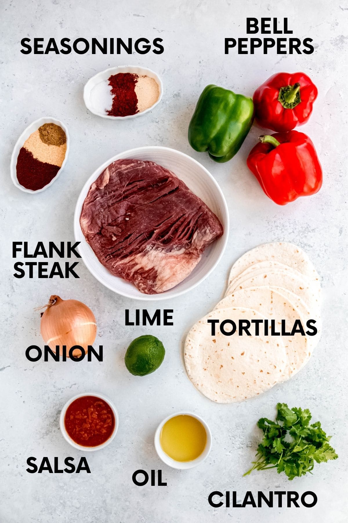 Ingredients for sheet pan fajitas