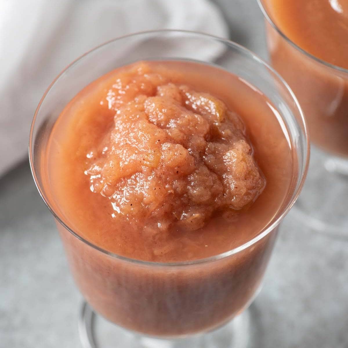 Glass dish of Instant Pot applesauce