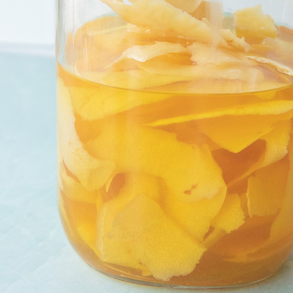 Lemon peels infused in grain alcohol.