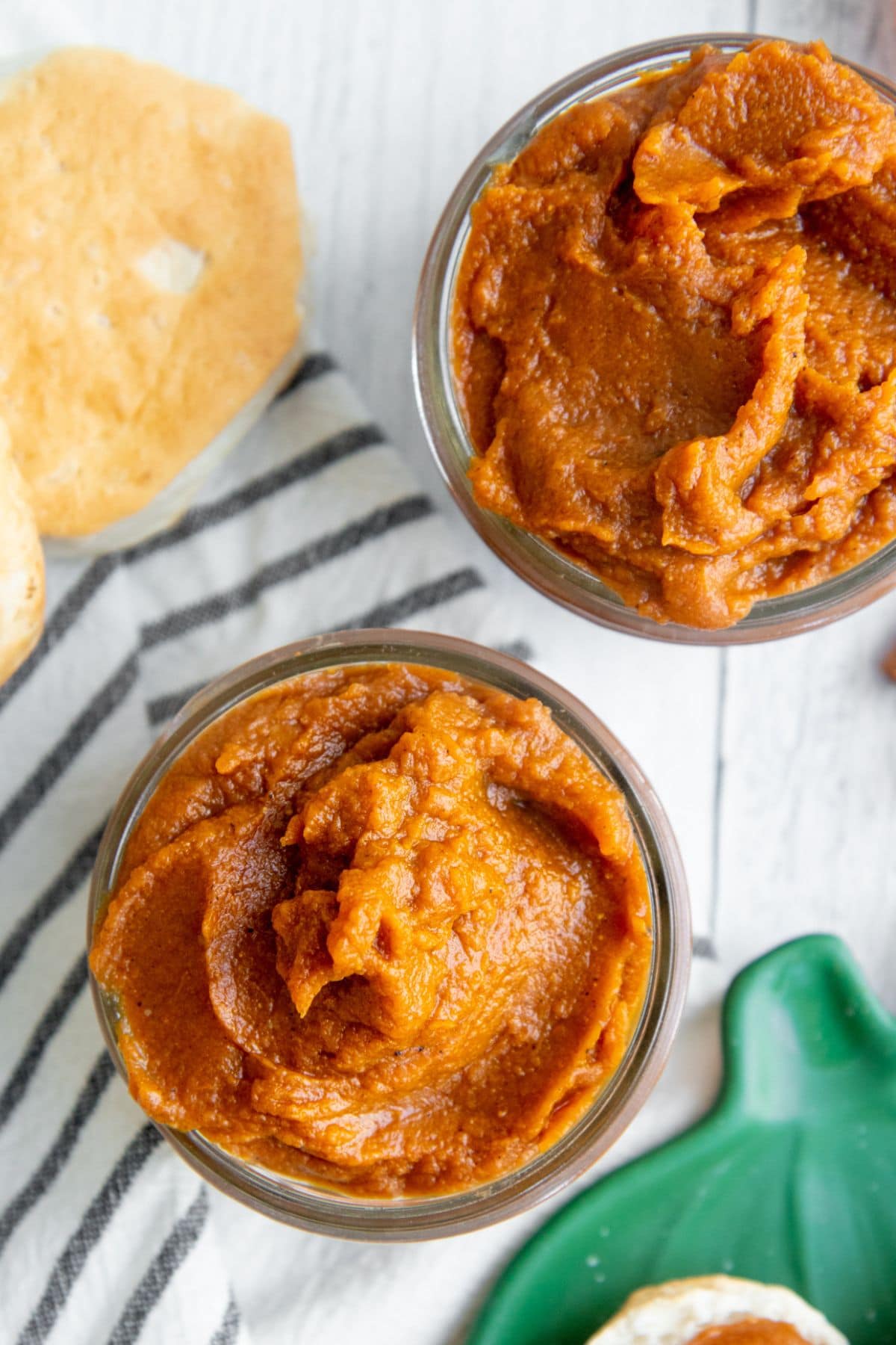 Pumpkin butter in two small jars